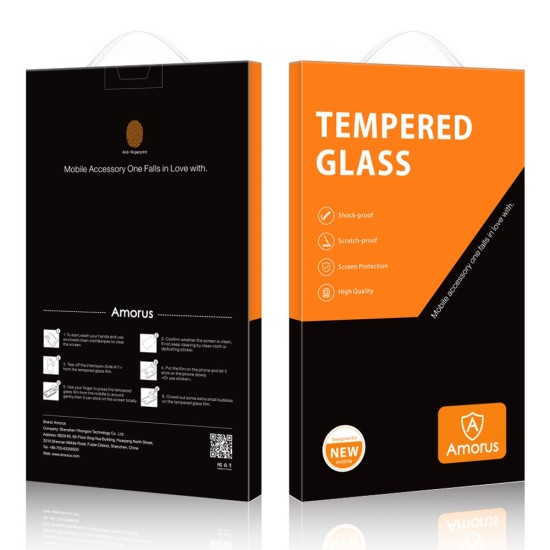 AMORUS Full Glue Silk Printing Tempered Glass Full Screen Protector priekš Huawei Nova 10 - Melns - Ekrāna Aizsargstikls / Bruņota Stikla Aizsargplēve (Full screen size curved)