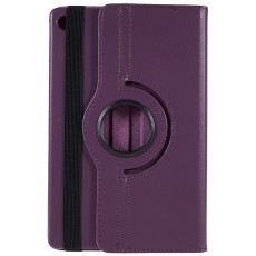 360 Rotary Litchi Skin Leather Cover w/ Stand priekš Lenovo Tab M10 Plus 3rd Gen TB-125 / TB-128 - Violets - sāniski atverams maciņš ar stendu