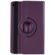 360 Rotary Litchi Skin Leather Cover w/ Stand priekš Lenovo Tab M10 Plus 3rd Gen TB-125 / TB-128 - Violets - sāniski atverams maciņš ar stendu