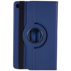 360 Rotary Litchi Skin Leather Cover w/ Stand priekš Lenovo Tab M10 Plus 3rd Gen TB-125 / TB-128 - Tumši Zils - sāniski atverams maciņš ar stendu