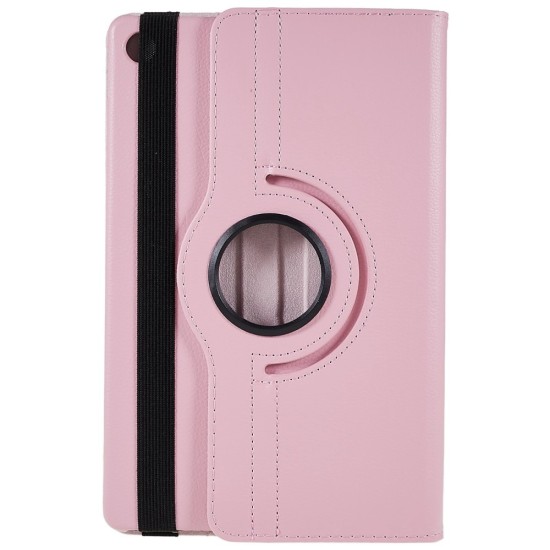 360 Rotary Litchi Skin Leather Cover w/ Stand для Lenovo Tab M10 Plus 3rd Gen TB-125 / TB-128 - Розовый - чехол-книжка со стендом / подставкой