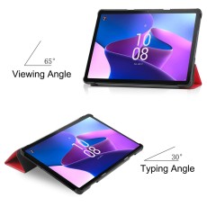 Tri-fold Stand PU Smart Auto Wake/Sleep Leather Case для Lenovo Tab M10 3rd Gen TB-328 - Красный - чехол-книжка со стендом / подставкой
