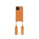 iDeal of Sweden Athena Necklace AS22 Back Case priekš Apple iPhone 12 / 12 Pro - Orange Sorbet - mākslīgās ādas aizmugures apvalks ar siksniņu un Airpods somiņu / bampers-vāciņš