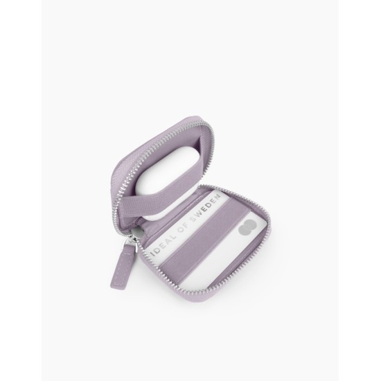 iDeal of Sweden Athena Necklace AS22 Back Case priekš Apple iPhone 13 - Lavender - mākslīgās ādas aizmugures apvalks ar siksniņu un Airpods somiņu / bampers-vāciņš