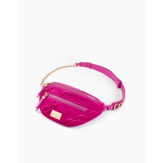 iDeal of Sweden SS23 Lola Utility Belt Bag - Velour Hyper Pink - sieviešu jostas / pleca soma