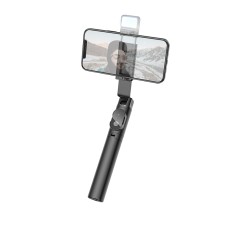 Borofone BY8 Bluetooth remote control Selfie Stick with Tripod and Flash Light - Melns - Selfie monopod Teleskopisks Universāla stiprinājuma statīvs