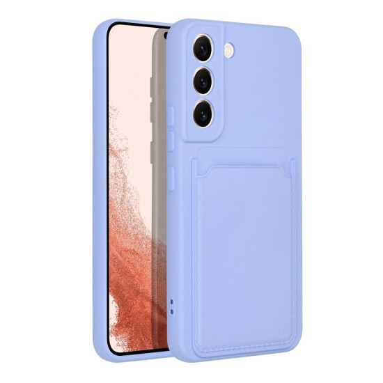 Forcell Card Back Case priekš Samsung Galaxy S23 5G S911 - Violets - silikona aizmugures apvalks ar kabatiņu / bampers-vāciņš