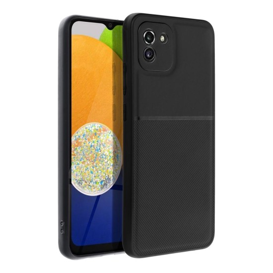 Forcell Noble Back Case priekš Samsung Galaxy A54 5G A546 - Melns - mākslīgās ādas aizmugures apvalks ar iebūvētu metālisku plāksni / bampers-vāciņš