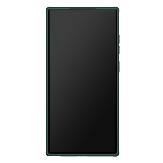 Nillkin Strap Hard Back Case priekš Samsung Galaxy S23 Ultra 5G S918 - Zaļš - silikona-plastikāta aizmugures apvalks ar turētāju / bampers-vāciņš