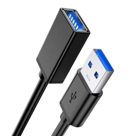1M Pagarinātāja kabelis USB to USB 3.0 extension cable - Melns - lādēšanas un datu kabeļa / vada pagarinātājs