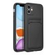 Forcell Card Back Case priekš Xiaomi Redmi Note 12 5G / Poco X5 5G - Melns - silikona aizmugures apvalks ar kabatiņu / bampers-vāciņš