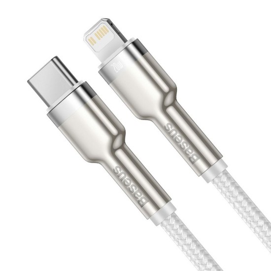 Baseus 2M Cafule PD 20W Fast Charging Type-C to Lightning cable - Balts - Apple iPhone / iPad lādēšanas un datu kabelis / vads