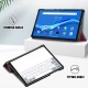 Tri-fold Stand PU Smart Auto Wake/Sleep Leather Case priekš Lenovo Tab M10 HD X306 - Bordo - sāniski atverams maciņš ar stendu