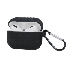 Braid Case priekš Apple Airpods - Melns - silikona apvalks bezvadu austiņu lādēšanas ierīcei ar karabīni