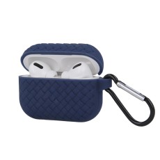 Braid Case priekš Apple Airpods 3 - Tumši Zils - silikona apvalks bezvadu austiņu lādēšanas ierīcei ar karabīni