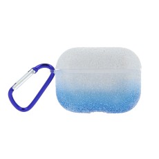 Braid Case для Apple Airpods Pro - Голубой / Белый - силиконовый чехол для футляра зарядки беспроводных наушников с карабином