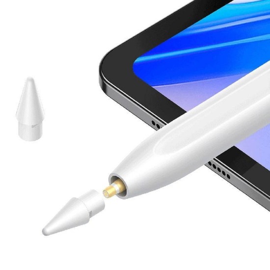 Baseus (SXBC060002) Active Capacitive Pen Touch Screen Stylus Drawing 2 (active version) - Universāls vadības kociņš - Balts - pildspalva planšetdatoriem (Apple Pencil analogs)
