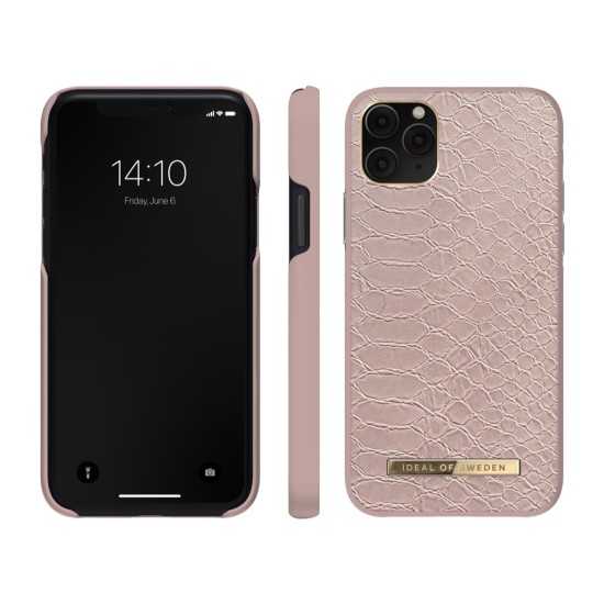 iDeal of Sweden Atelier AW20 Back Case priekš Apple iPhone 11 Pro - Rose Snake - mākslīgās ādas aizmugures apvalks ar iebūvētu metālisku plāksni / bampers-vāciņš