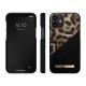 iDeal of Sweden Atelier AW21 Back Case priekš Apple iPhone 12 mini - Midnight Leopard - mākslīgās ādas aizmugures apvalks ar iebūvētu metālisku plāksni / bampers-vāciņš