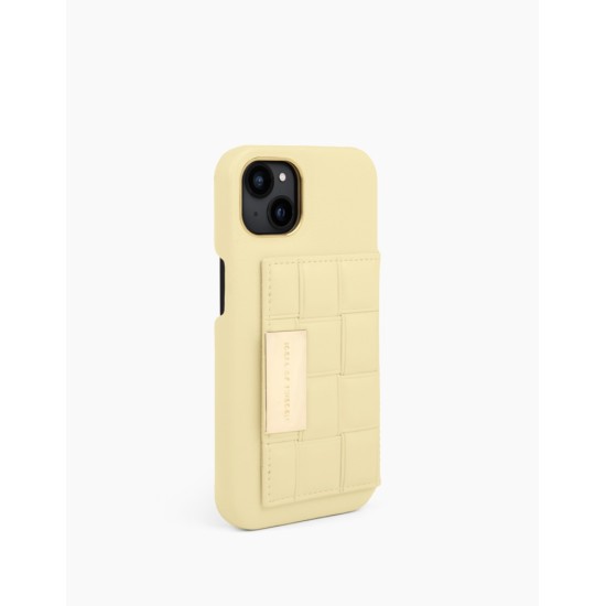 iDeal of Sweden Statement OC22 Back Case priekš Apple iPhone 13 - Butter Yellow - mākslīgās ādas aizmugures apvalks ar kabatiņu / bampers-vāciņš