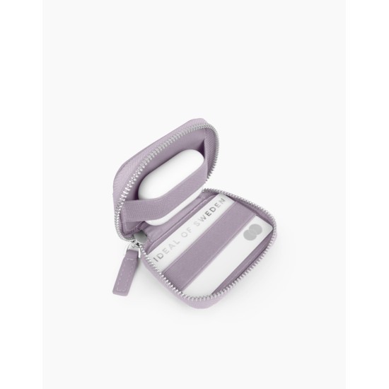 iDeal of Sweden Athena Necklace AS22 Back Case priekš Apple iPhone 13 mini - Lavender - mākslīgās ādas aizmugures apvalks ar siksniņu un Airpods somiņu / bampers-vāciņš