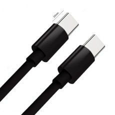 (8mm) Extra Long Tip 1M Type-C to Type-C 3A / PD 60W cable priekš Blackberry, CAT, Ulefone - Melns - USB-C lādēšanas un datu kabelis / vads ar pagarinātu uzgali