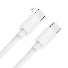 (8mm) Extra Long Tip 1M Type-C to Type-C 3A / PD 60W cable priekš Blackberry, CAT, Ulefone - Balts - USB-C lādēšanas un datu kabelis / vads ar pagarinātu uzgali