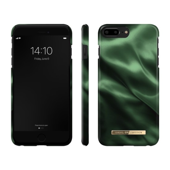 iDeal of Sweden Fashion AW19 Back Case priekš Apple iPhone 7 Plus / 8 Plus - Emerald Satin - plastikāta aizmugures apvalks ar iebūvētu metālisku plāksni / bampers-vāciņš