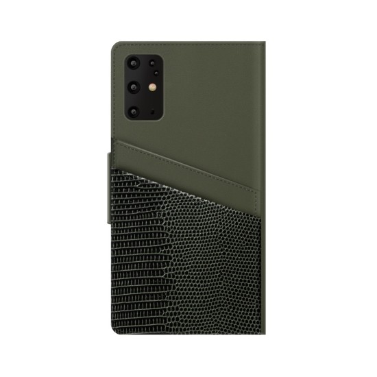 iDeal of Sweden Unity AW20 Wallet Case priekš Samsung Galaxy S20 Plus 5G G986 - Metal Woods - mākslīgās ādas sāniski atverams maciņš ar bamperu uz magnēta