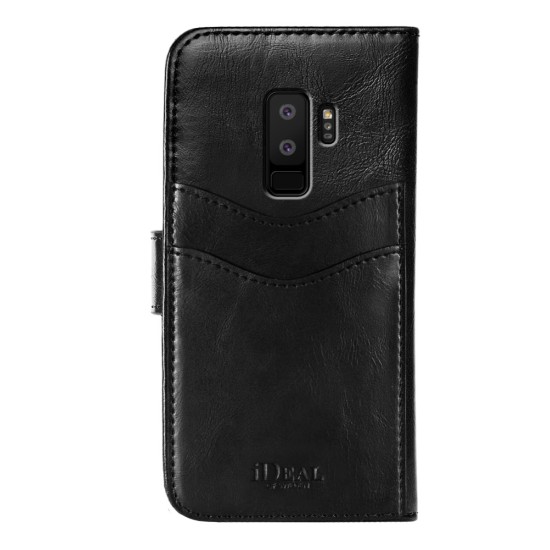 iDeal of Sweden Magnet Wallet+ Case priekš Samsung Galaxy S9 Plus G965 - Black - mākslīgās ādas sāniski atverams maciņš ar bamperu uz magnēta