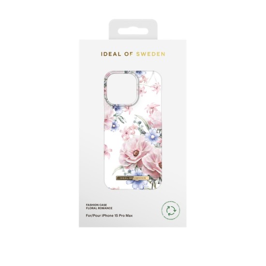 iDeal of Sweden Fashion AW23 Back Case priekš Apple iPhone 15 Pro Max - Floral Romance - plastikāta aizmugures apvalks ar iebūvētu metālisku plāksni / bampers-vāciņš