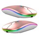 RGB Dual Channel Li-on Wireless / Bluetooth (3.0/5.2) Optical Mouse 2.4G / 1600 DPI - Rozā Zelta - Bezvadu datorpele