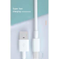 (10mm) Extra Long Tip 2M USB to Type-C 5A / PD 100W cable priekš Blackberry, CAT, Ulefone - Balts - USB-C lādēšanas un datu kabelis / vads ar pagarinātu uzgali