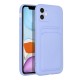 Forcell Card Back Case priekš Samsung Galaxy A14 4G A145 / A14 5G A146 - Violets - silikona aizmugures apvalks ar kabatiņu / bampers-vāciņš