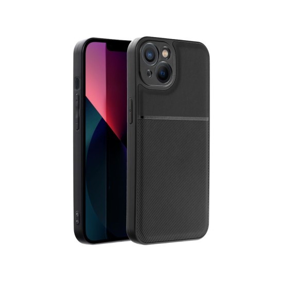 Forcell Noble Back Case priekš Samsung Galaxy A14 4G A145 / A14 5G A146 - Melns - mākslīgās ādas aizmugures apvalks ar iebūvētu metālisku plāksni / bampers-vāciņš