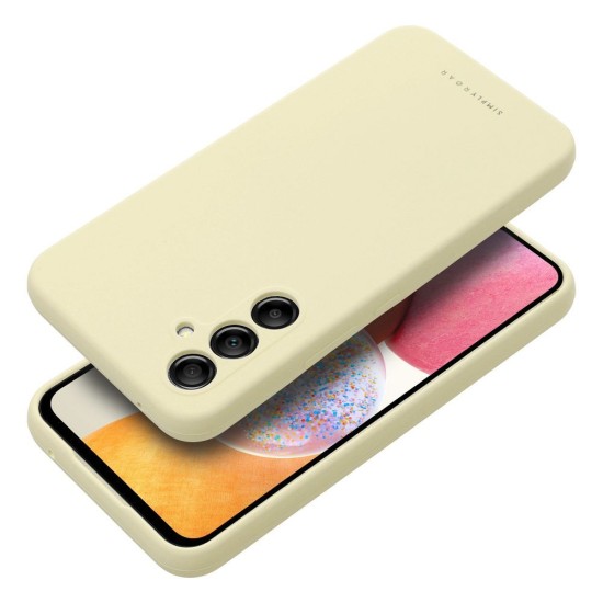 Roar Cloud-Skin Silicone Case (Microfiber Soft Touch) priekš Samsung Galaxy A14 4G A145 / A14 5G A146 - Gaiši Dzeltens - matēts silikona aizmugures apvalks (bampers vāciņš)