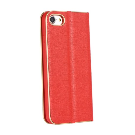 Luna Book Case для Samsung Galaxy A14 4G A145 / A14 5G A146 - Красный - чехол-книжка с магнитом и стендом / подставкой