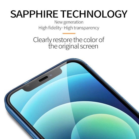 X-One 2.5D Sapphire Extra Hard Tempered Glass Screen Protector priekš Apple iPhone 11 / XR - Melns - Ekrāna Aizsargstikls / Bruņota Stikla Aizsargplēve