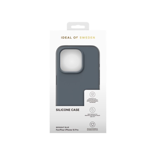 iDeal of Sweden Silicone Back Case priekš Apple iPhone 15 Pro - Midnight Blue - silikona aizmugures apvalks / bampers-vāciņš