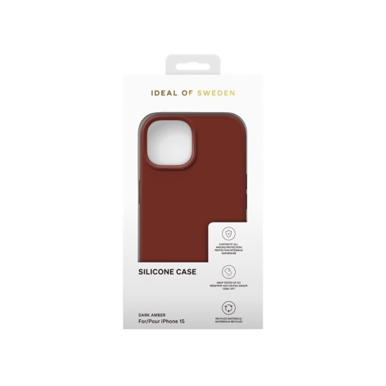 iDeal of Sweden Silicone Back Case priekš Apple iPhone 15 - Dark Amber - silikona aizmugures apvalks / bampers-vāciņš