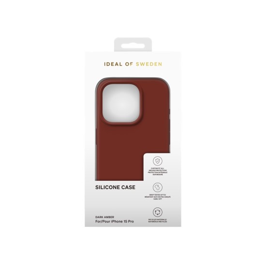 iDeal of Sweden Silicone Back Case priekš Apple iPhone 15 Pro - Dark Amber - silikona aizmugures apvalks / bampers-vāciņš