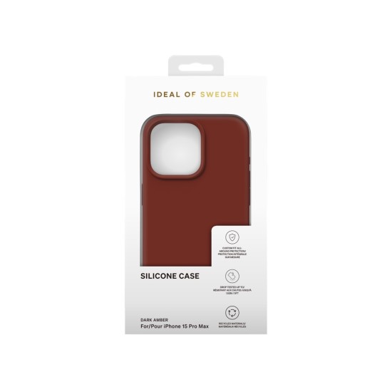 iDeal of Sweden Silicone Back Case priekš Apple iPhone 15 Pro Max - Dark Amber - silikona aizmugures apvalks / bampers-vāciņš