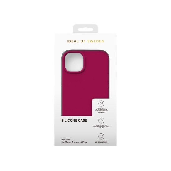 iDeal of Sweden Silicone Back Case priekš Apple iPhone 15 Plus - Magenta - silikona aizmugures apvalks / bampers-vāciņš