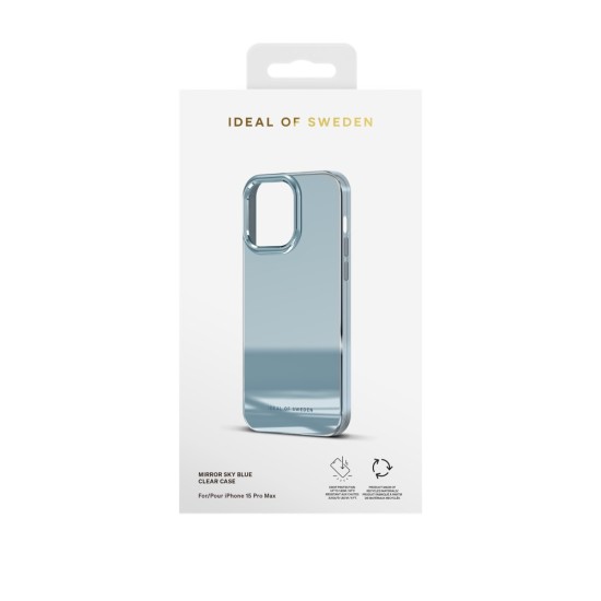 iDeal of Sweden Mirror Back Case priekš Apple iPhone 15 Pro Max - Sky Blue - silikona-plastikāta aizmugures apvalks / bampers-vāciņš