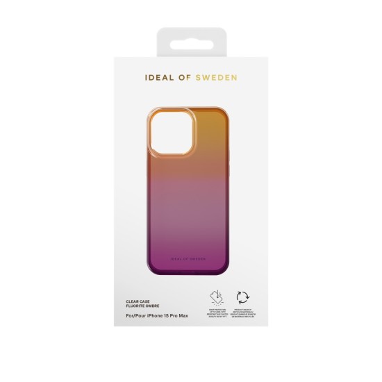 iDeal of Sweden Clear SS23 Back Case priekš Apple iPhone 15 Pro Max - Vibrant Ombre - silikona aizmugures apvalks / bampers-vāciņš