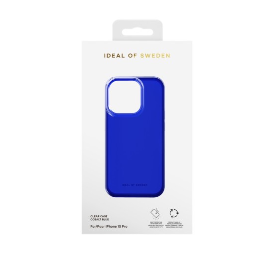 iDeal of Sweden Clear SS23 Back Case priekš Apple iPhone 15 Pro - Cobalt Blue - silikona aizmugures apvalks / bampers-vāciņš