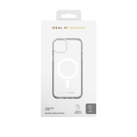 iDeal of Sweden Clear MagSafe SS23 Back Case priekš Apple iPhone 15 Plus - Clear - silikona aizmugures apvalks / bampers-vāciņš