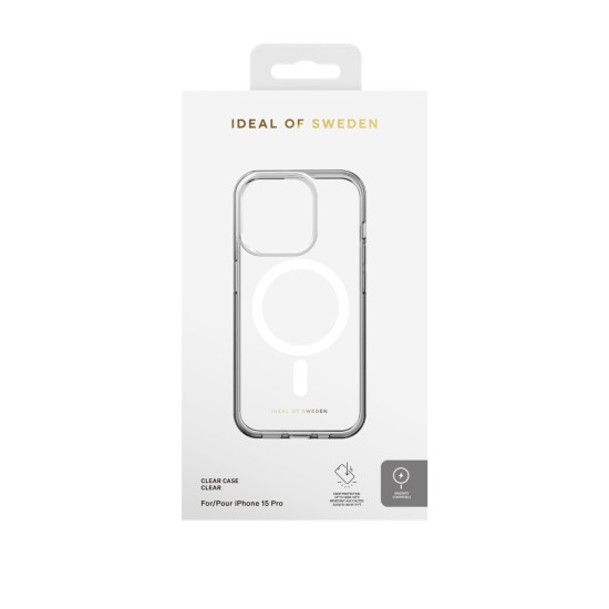 iDeal of Sweden Clear MagSafe SS23 Back Case priekš Apple iPhone 15 Pro - Clear - silikona aizmugures apvalks / bampers-vāciņš