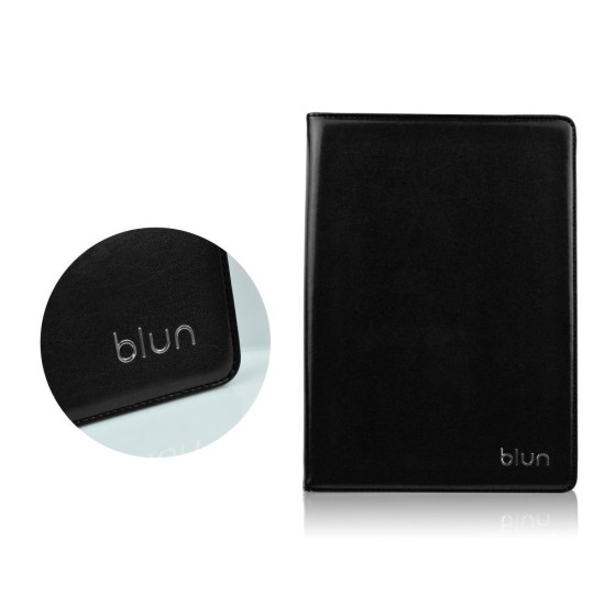 Blun Universal Book Case Stand Cover priekš 12.4 inch Tablet PC - Melns - Universāls sāniski atverams maks planšetdatoriem ar stendu (ādas grāmatiņa, leather book wallet case cover stand)
