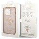 Guess Big Metal Logo Collection Back Case GUHCP15L4GMGPI priekš Apple iPhone 15 Pro - Rozā - mākslīgās ādas aizmugures apvalks / bampers-vāciņš